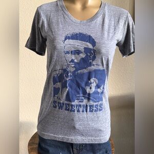 Walter Payton Gray Graphic T-Shirt with Blue Print NWOT